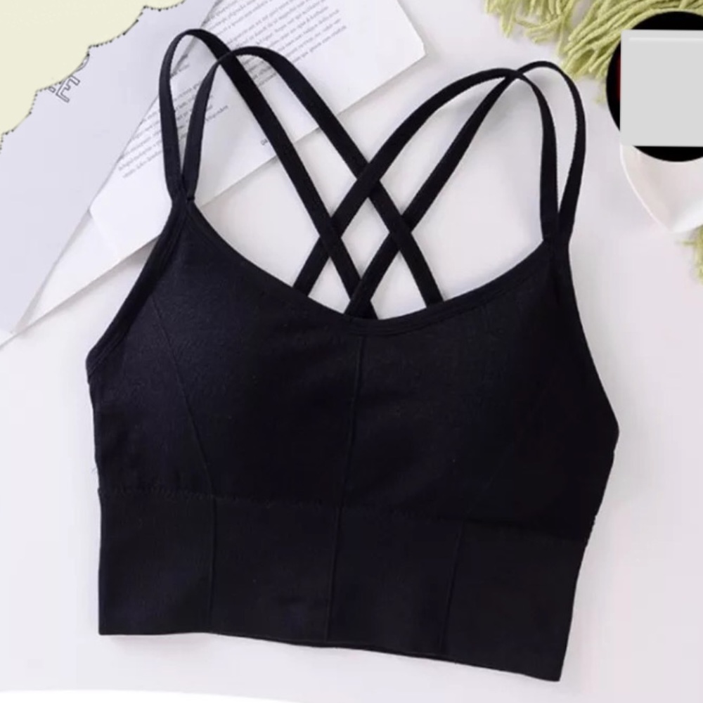 Black Crop Top (Removable Pad)